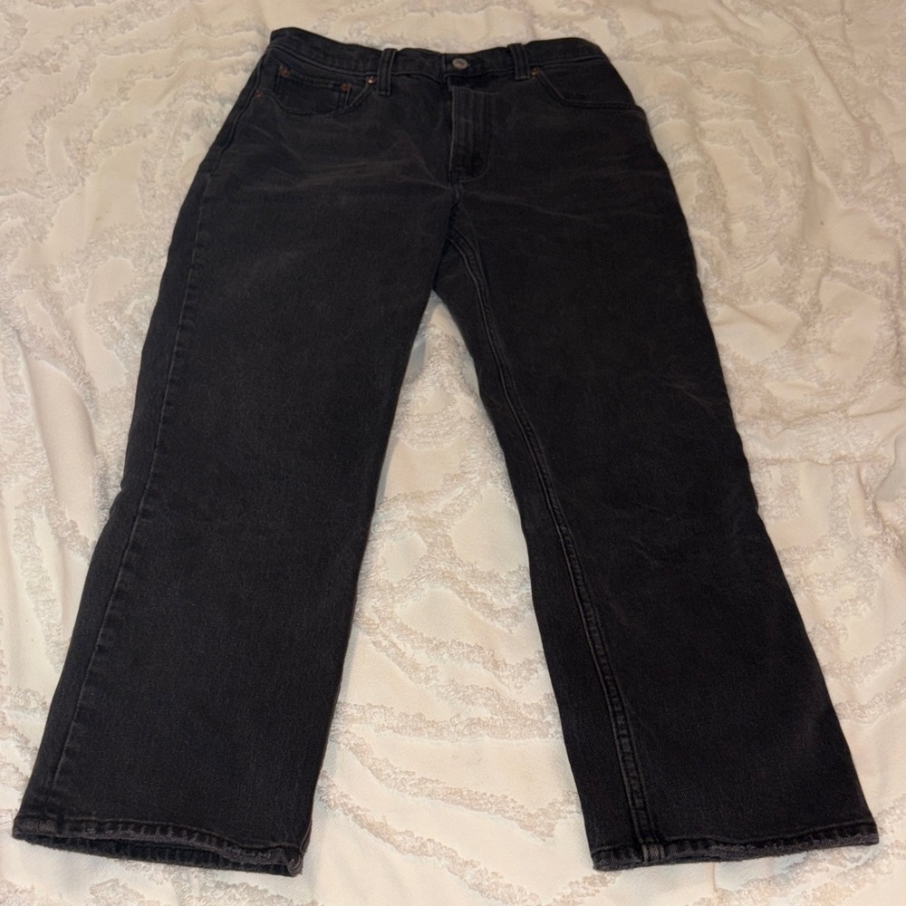 Abercrombie & Fitch Women's Black Cropped Jeans
